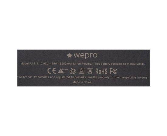 Аккумулятор WEPRO MacBook Pro 15 Retina A1398 / 8400mAh A1417 стандартной ёмкости, изображение 2
