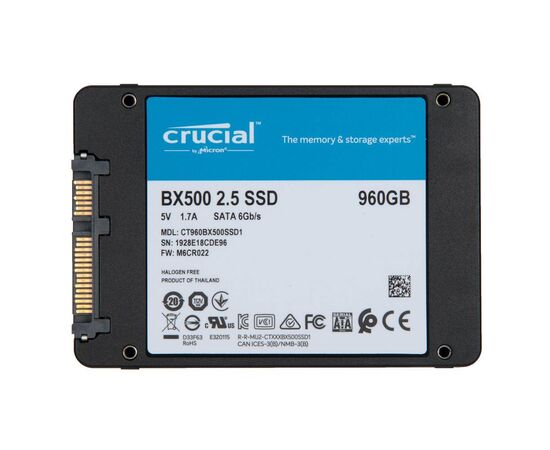Твердотельный накопитель SSD 2.5 SATA3 960Gb Crucial BX500 CT960BX500SSD1, изображение 2