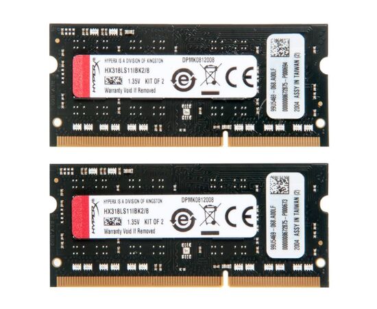 Оперативная память SO-DIMM DDR3 HYPERX 8Gb kit 2x4Gb 1866MHz HX318LS11IBK2/8, изображение 2