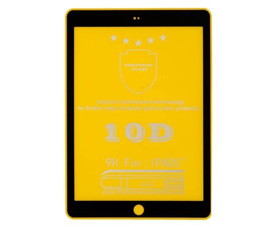 Защитное 9H стекло 10D iPad 5 / iPad 6 / iPad Air / iPad Air 2 / iPad Pro 9.7 / черный