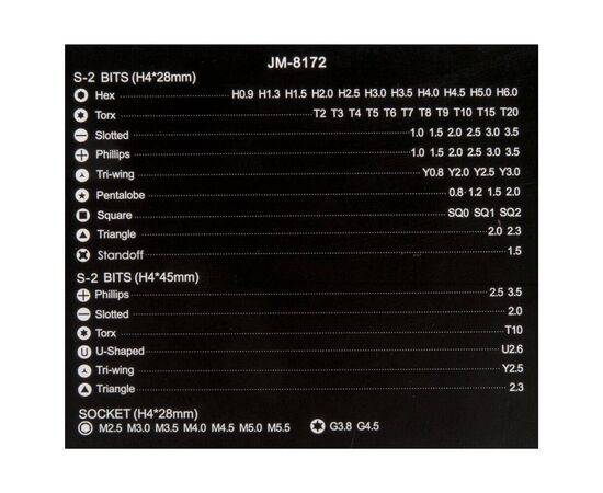 Набор инструментов Jakemy JM-8172 для iPhone iPad MacBook (73 в 1), изображение 4