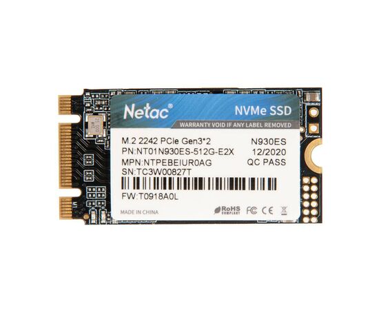 Твердотельный накопитель SSD M.2 NVMe 2242 512GB Netac N930ES Series / NT01N930ES-512G-E2X