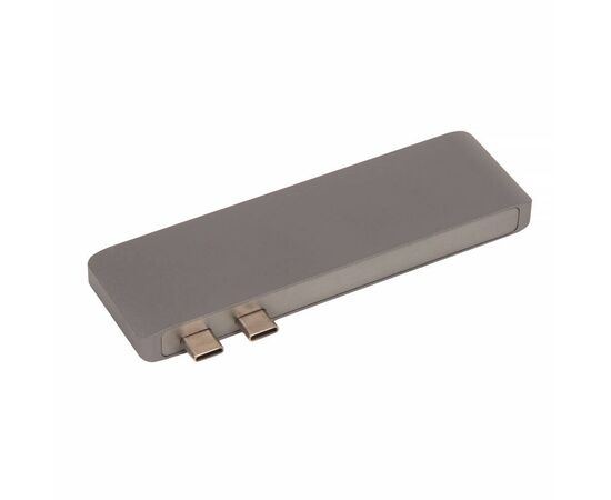 Адаптер HUB многопортовый 2x USB-C ↔ 2x USB 3.1, 2x USB-C, SD, Micro SD / серый, изображение 2