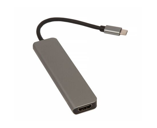 Адаптер HUB многопортовый USB-C ↔ 2x USB 3.1, 1x TF, 1x SD, 1x HDMI 2.0 / серебристый, изображение 2
