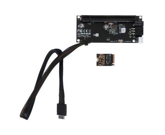 Переходник для SFF-8612 Oculink в M.2 NVMe eGPU + плата с доп питанием и разъемом PCIe x16 и SFF-8611 + кабель данных / NFHK N-8611S N-PU03