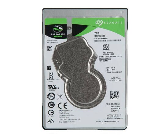 Жесткий диск HDD 2.5 SATA3 Seagate Barracuda Laptop Thin 2Tb 5400rpm 128Mb ST2000LM015