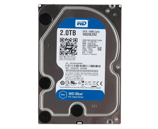 Жесткий диск HDD 3.5 SATA3 Western Digital Blue 2Tb 6Gb/s 5400rpm 64Mb WD20EZRZ