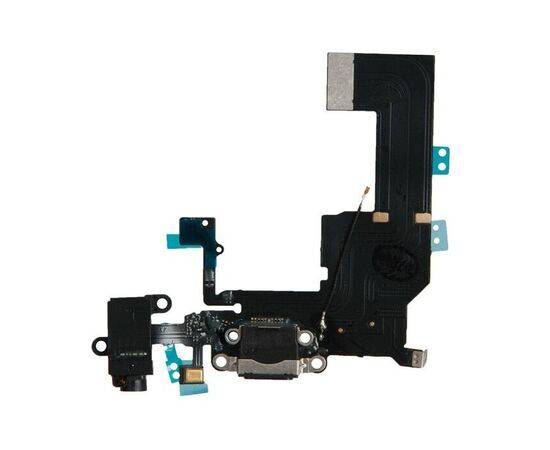 Шлейф зарядки нижний с аудио iPhone 5C черный / 821-1705 / AAA