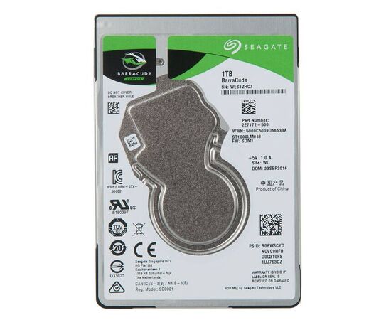 Жесткий диск HDD 2.5 SATA Seagate Barracuda Laptop Thin 1Tb 5400rpm 128Mb / ST1000LM048