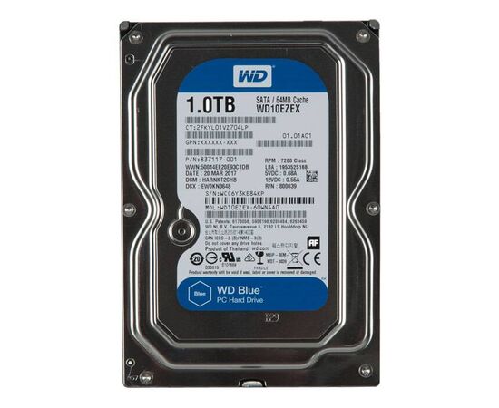 Жесткий диск HDD 3.5 SATA3 Western Digital Blue 1Tb 6Gb/s 7200rpm 64Mb WD10EZEX