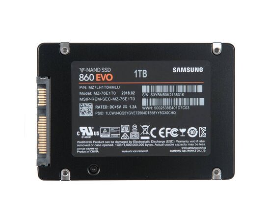Твердотельный накопитель SSD 2.5 SATA3 1Tb Samsung 860 EVO MZ-76E1T0BW, изображение 3
