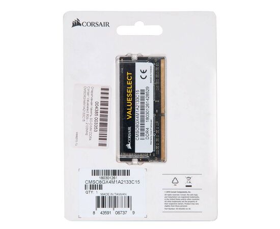 Оперативная память SO-DIMM DDR4 Corsair Valueselect 8Gb - 2133MHz CMSO8GX4M1A2133C15