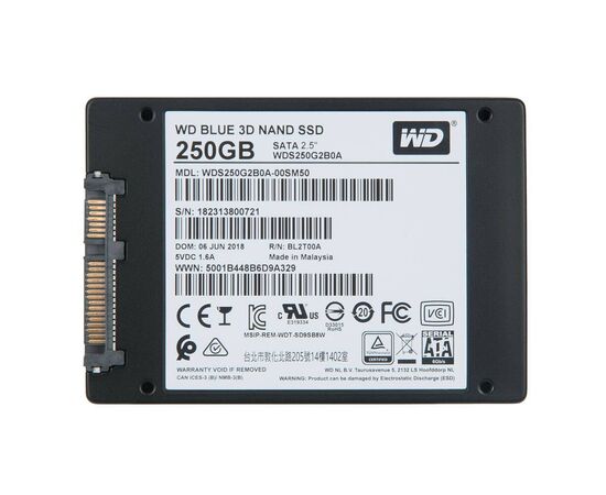 Твердотельный накопитель SSD 2.5 SATA3 250Gb Western Digital Blue WDS250G2B0A, изображение 3