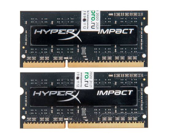 Оперативная память SO-DIMM DDR3 HYPERX 8Gb kit 2x4Gb 1600MHz HX316LS9IBK2/8, изображение 2