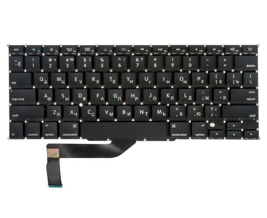 Клавиатура MacBook Pro 15 Retina A1398 Mid 2012 - Mid 2015 прямой Enter US с русской гравировкой / AA