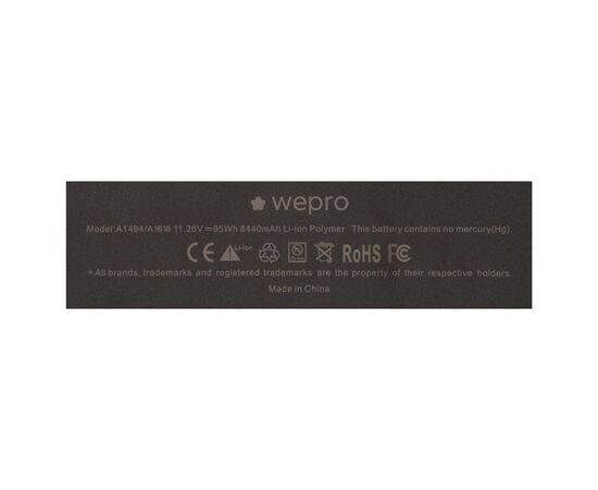 Аккумулятор WEPRO MacBook Pro 15 Retina A1398 / 8440mAh A1494 A1618 стандартной ёмкости, изображение 4