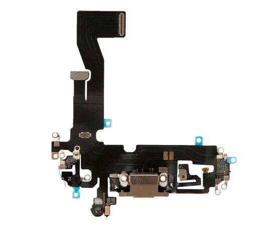 Шлейф зарядки нижний iPhone 12 / 12 Pro золотой / 821-02627 / AAA, изображение 2