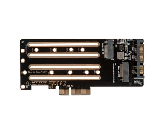 Плата расширения для SSD M.2 SATA / M.2 NVMe / SATA3 в разъем PCIe x4 / NFHK N-NGFF-P-2U от магазина wepro.ru Плата расширения для SSD M.2 SATA / M.2 NVMe / SATA3 в разъем PCIe x4 / NFHK N-NGFF-P-2U