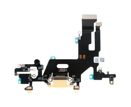 Шлейф зарядки нижний iPhone 11 желтый / 821-02037 / разбор