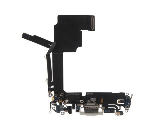Шлейф зарядки нижний iPhone 15 Pro белый / 821-04457-09 / разбор