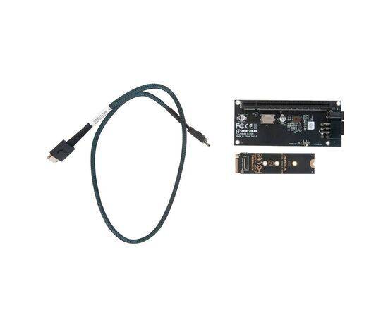 Переходник для SFF-8612 Oculink в M.2 NVMe eGPU + плата с доп питанием и разъемом PCIe x16 и SFF-8611 + кабель данных / NFHK N-8611A N-PU01