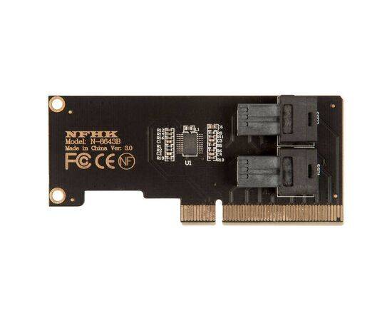 Плата расширения НП на 2 порта SATA/SAS SFF-8643 в разъем PCIe x8 / NFHK N-8643B