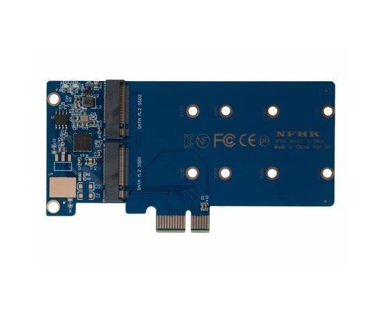 Плата расширения на 2 порта SSD M.2 SATA в разъем PCIe x1 / NFHK N-582A