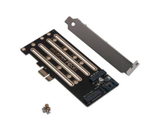 Плата расширения для SSD M.2 SATA / M.2 NVMe / SATA3 data в разъем PCIe x1 / NFHK N-X1P-2U, изображение 3
