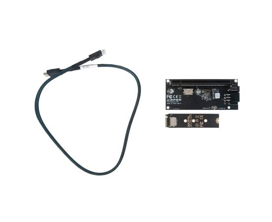 Переходник для SFF-8612 Oculink в M.2 NVMe eGPU + плата с доп питанием и разъемом PCIe x16 и SFF-8611 + кабель данных / NFHK N-8611C N-PU01