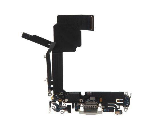 Шлейф зарядки нижний iPhone 15 Pro белый / 821-04457-09 / разбор