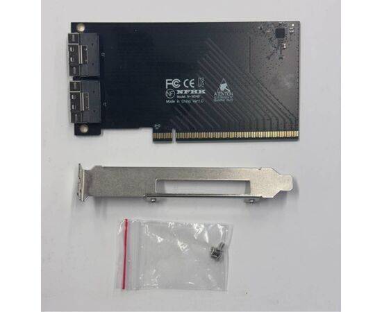 Плата расширения на 2 порта SFF-8654 в разъем PCIe x16 / NFHK N-W54B / внешний