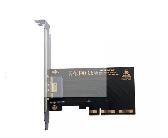 Плата расширения на 2 порта SFF-8654 в разъем PCIe x8 / NFHK N-R11B W54A-4U / внешний