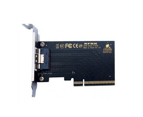 Плата расширения на 2 порта SFF-8654 в разъем PCIe x8 / NFHK N-R11B W54A-2U / внешний