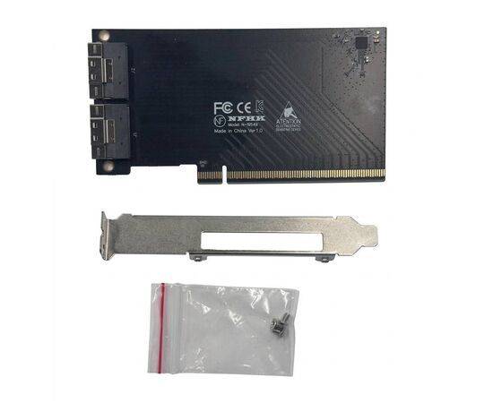 Плата расширения на 2 порта SFF-8654 в разъем PCIe x16 / NFHK N-W54B / внешний