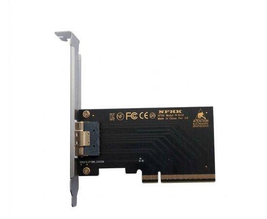 Плата расширения на 2 порта SFF-8654 в разъем PCIe x8 / NFHK N-R11B W54A-4U / внешний