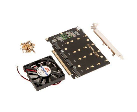 Плата расширения на 4 порта SSD M.2 NVMe в разъем PCIe x16 / NFHK N-R11F, изображение 3