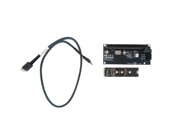 Переходник для SFF-8612 Oculink в M.2 NVMe eGPU + плата с доп питанием и разъемом PCIe x16 и SFF-8611 + кабель данных / NFHK N-8611A N-PU01