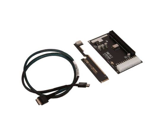Переходник для Lenovo ThinkBook 16 SFF-8611/8612 в M.2 NVMe + плата с доп питанием и разъемом PCIe x16 + кабель данных SFF-8611 / NFHK N-8611Y-D N-TH16-B, изображение 2