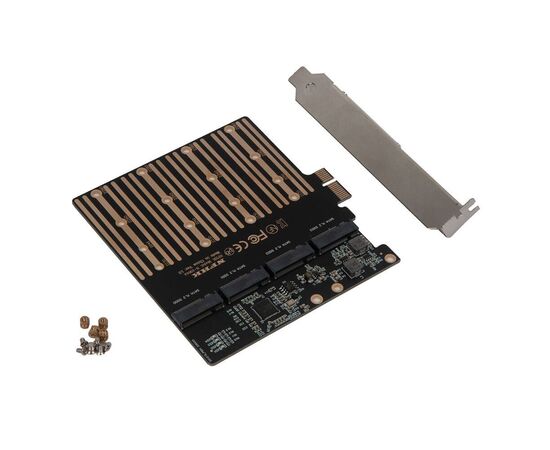 Плата расширения на 4 порта SSD M.2 SATA в разъем PCIe x1 / NFHK N-1064A, изображение 2