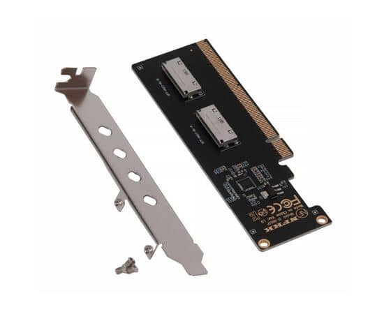 Плата расширения на 2 порта Oculink SFF-8611-8i в разъем PCIe x16 / NFHK N-8611F, изображение 2