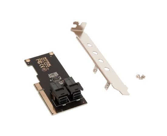 Плата расширения на 2 порта SATA/SAS SFF-8643 в разъем PCIe x8 / NFHK N-8643B, изображение 3