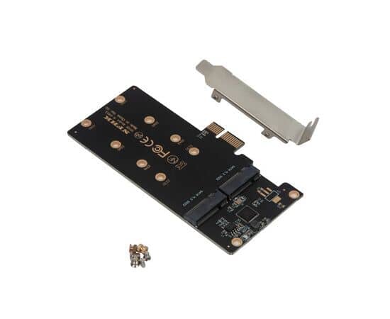 Плата расширения на 2 порта SSD M.2 SATA в разъем PCIe x1 / NFHK N-1061A-2U, изображение 3