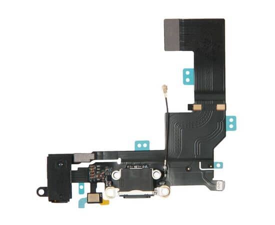 Шлейф зарядки нижний с аудио iPhone SE черный / AAA