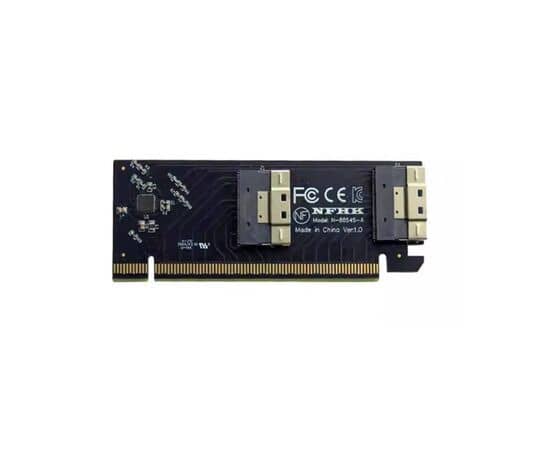 Плата расширения на 2 порта U.2 U.3 в разъем PCIe 3.0 / 4.0 16x - SFF-8654 (SlimSAS) 8i / NFHK N-8654S