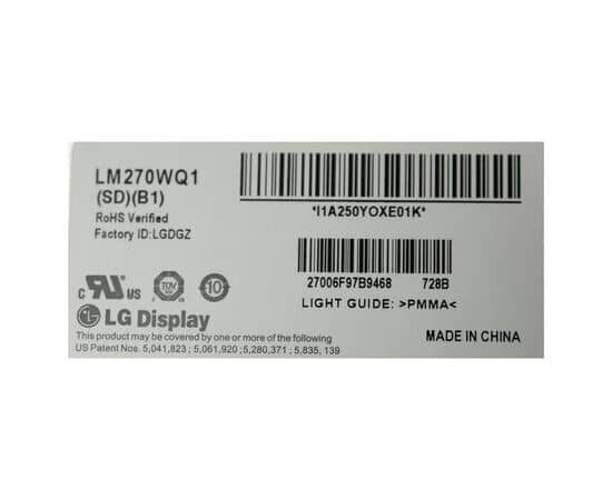 Матрица LG Philips LM270WQ1 (SD)(B1) LED Cinema Display 27 A1316 661-5542, изображение 2