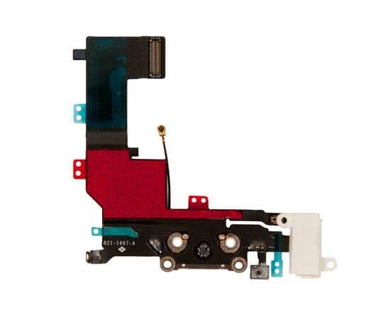 Шлейф зарядки нижний с аудио iPhone 5S белый / 821-1667, изображение 2