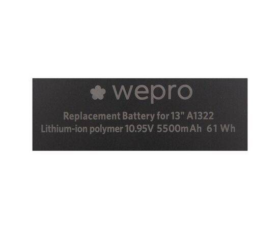 Аккумулятор WEPRO MacBook Pro 13 A1278 / 5300mAh A1322 стандартной ёмкости, изображение 3